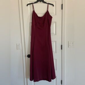 RIHOAS Burgundy Satin Maxi Slip Dress New XL